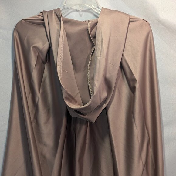 new women men unisex adult Halloween costume cape medieval hooded tan brown - Picture 5 of 5